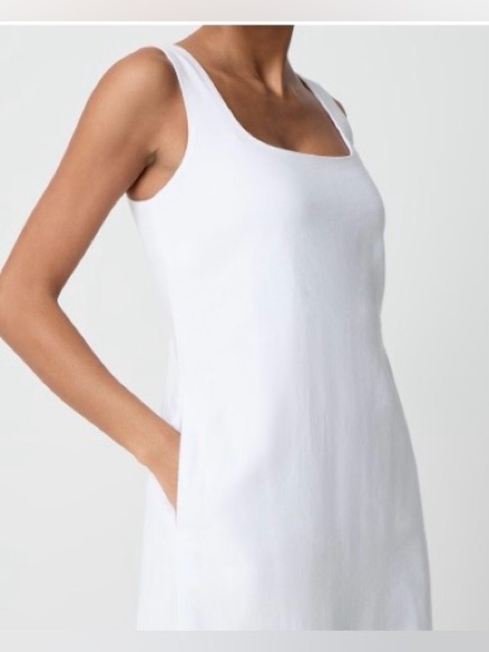 J. Crew Factory Linen Blend Square neck Shift Dress - Picture 8 of 10